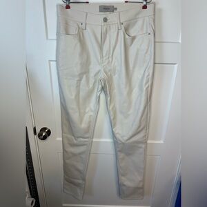 Hudson Jeans Cream Trousers Illusion Leather